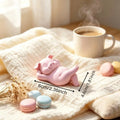 Cute Reclining Pink Pig Figurine – 3D Print Mini Desk Ornament Decorative Figurine Nixie Default Title
