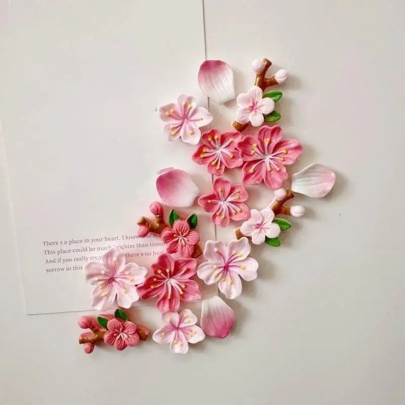 8Pcs 3D Cherry Blossom Fridge Magnets – Floral Home Decor Decorative Fridge Magnets Nixie 16pcs