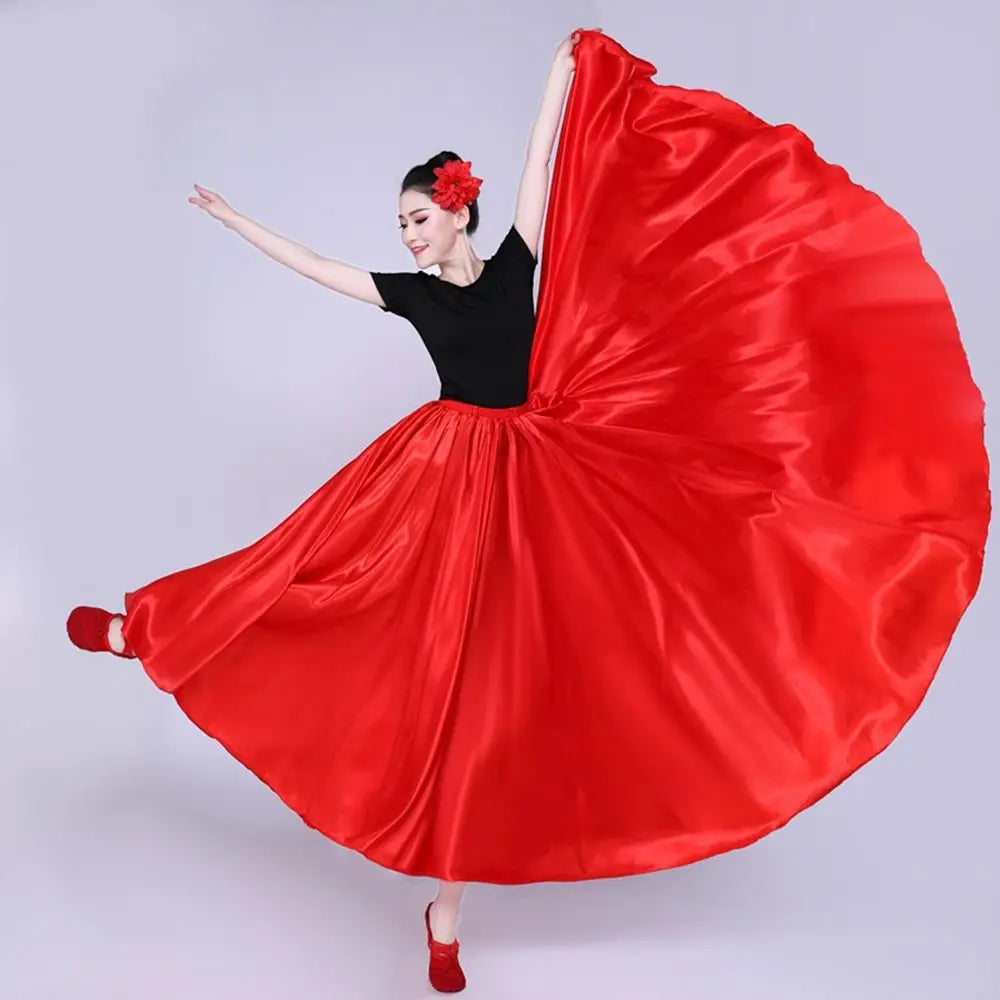 Women's Gypsy Belly Dance Skirt – Flamenco Polyester Dress Belly Dance Skirt Nixie