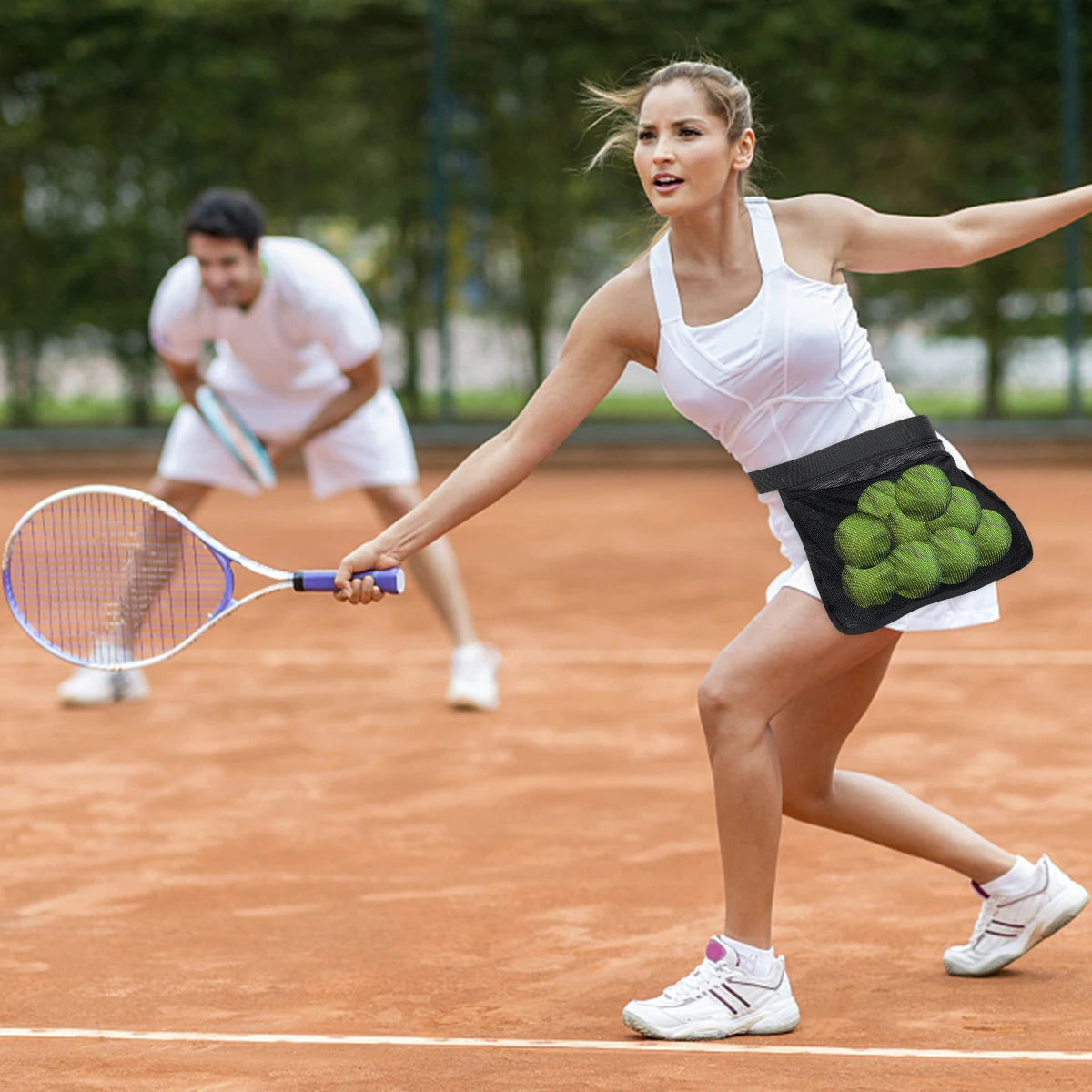 Tennis Ball Waist Bag – Adjustable Sweatproof Oxford Mesh Pouch