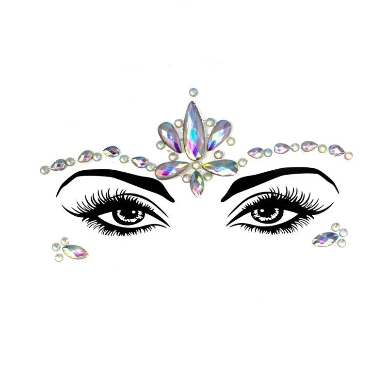 Luminous Crystal Diamond Face Stickers – EDM & Halloween Party Face & Body Sticker Nixie
