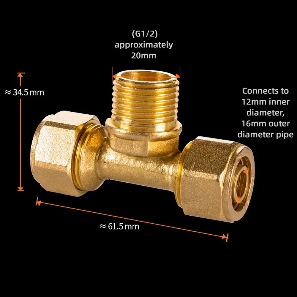 Brass Pipe Fitting Male/Female Thread Solar Water Heater 2/3 Way Brass Pipe Fitting Nixie 7