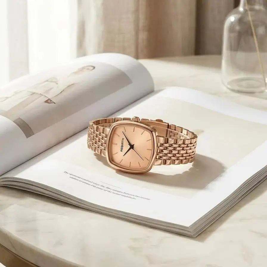 REBIRTH Women's Quartz Watch – Light Luxury Casual Style Women's Quartz Watch Nixie