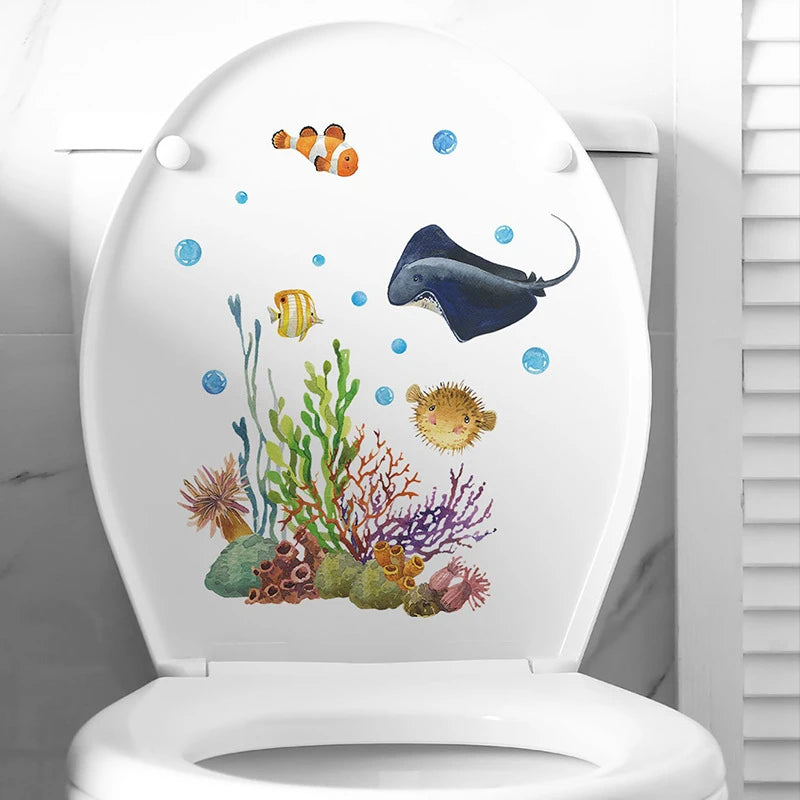 Glow-in-the-Dark Ocean Fish Toilet & Wall Sticker Décor Wall Decal Sticker Nixie