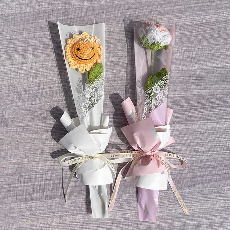 50PCS Iridescent Rose Sleeves Transparent Flower Wrapping Bags Floral Wrapping Sleeves Nixie