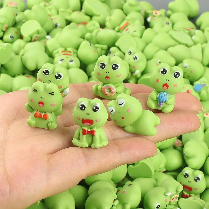 10PCS Mini Resin Frog Figurines – Fairy Garden & Bonsai Decor Miniature Figurine Set Nixie Default Title