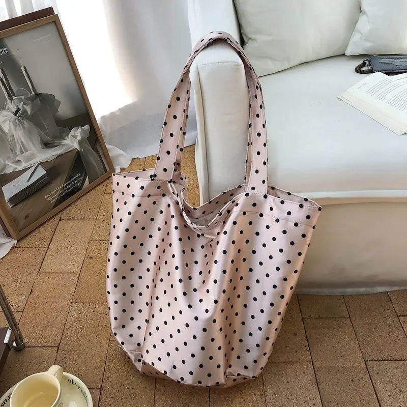 Nixie Retro Polka Dot Tote Bag – Large Women's Shoulder Bag Women's Tote Bag Nixie