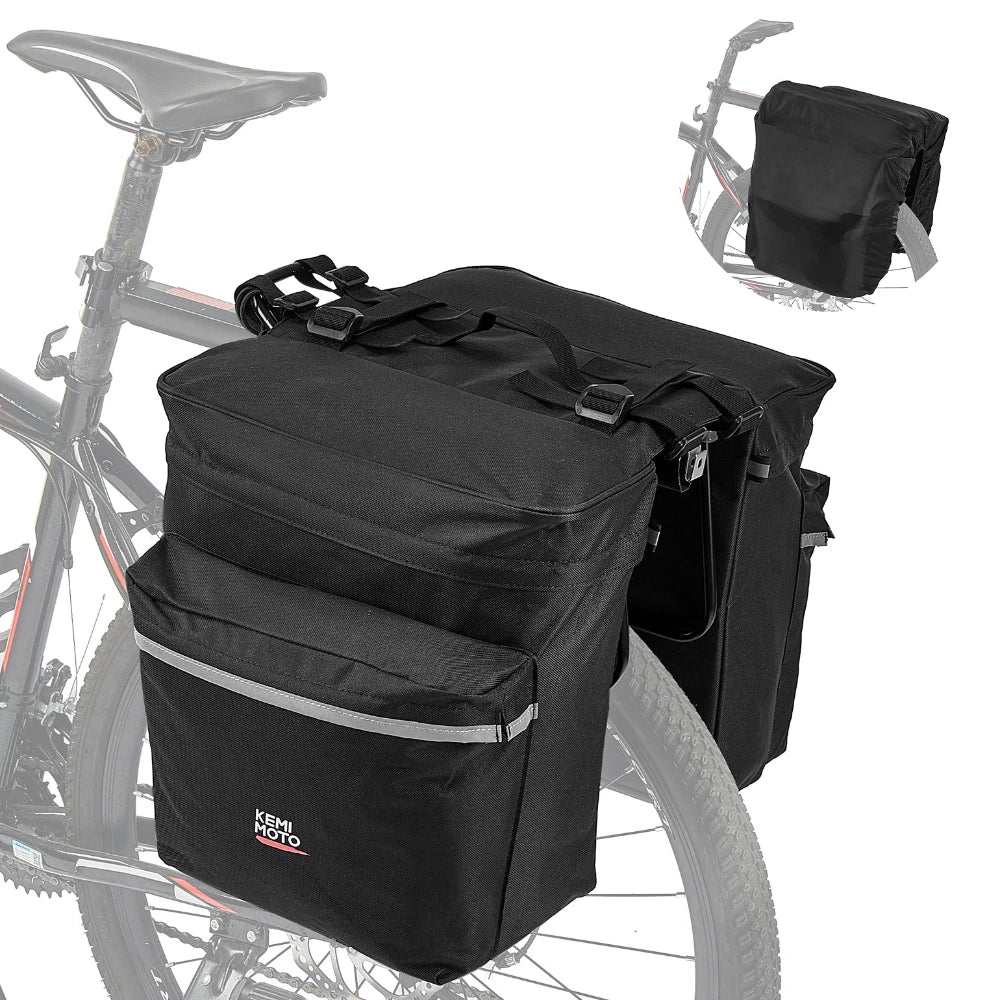 KEMITOUR 34L Bike Pannier Bags – Rear Rack with Rain Cover Bike Pannier Bags Nixie