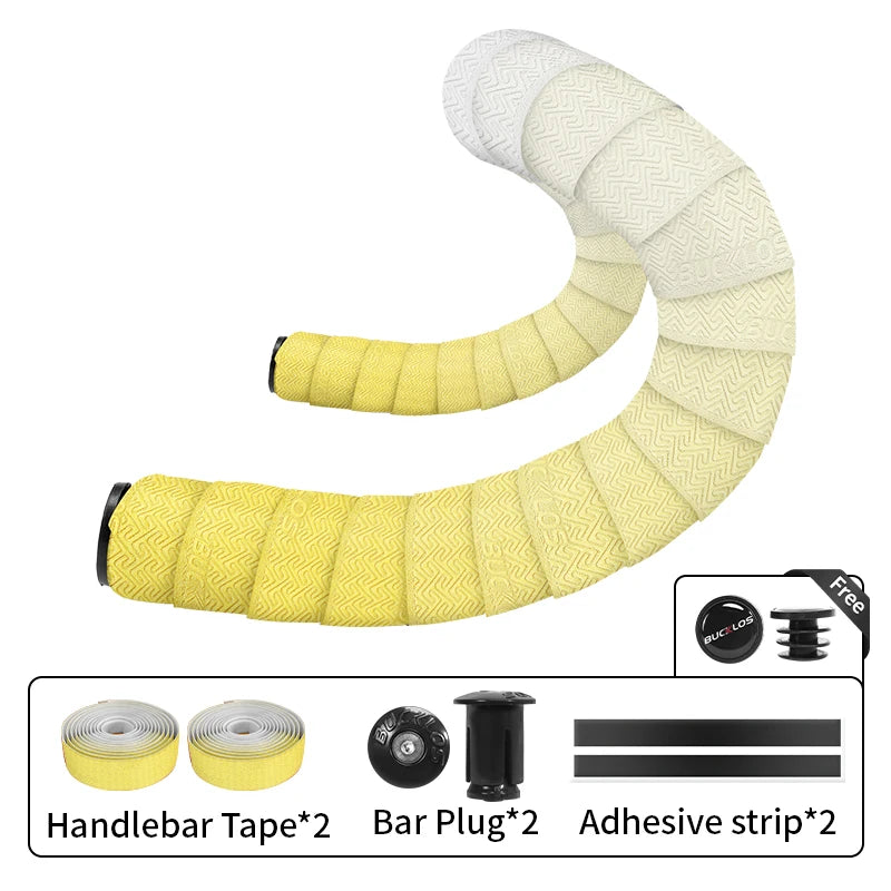 BUCKLOS Bike Handlebar Tape – Non-Slip Road & Gravel Bar Wrap Bicycle Handlebar Tape Nixie YELLOW
