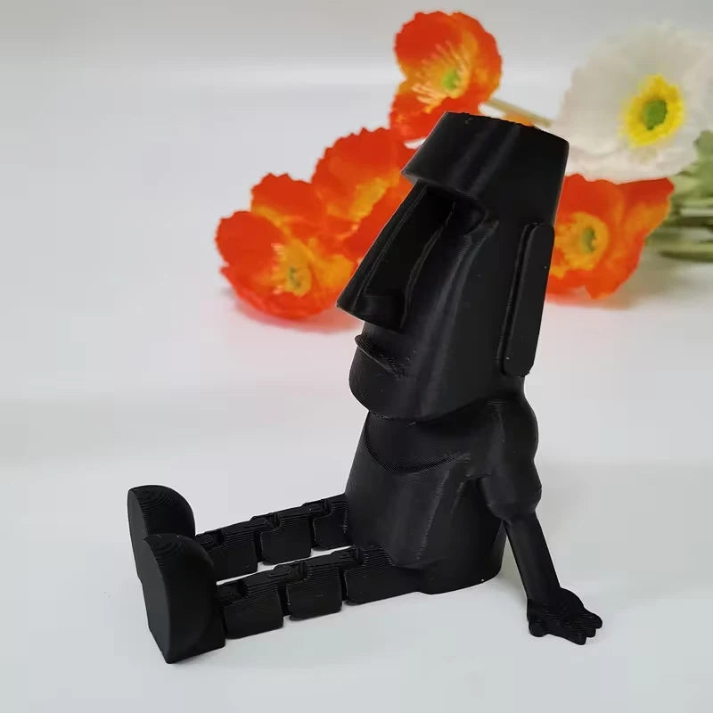 3D Printed Moai Statue – Movable Joints Collectible Figurine Collectible Figurine Nixie