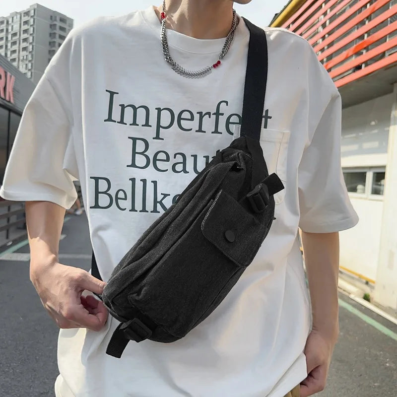 Denim Crossbody Chest Bag – Harajuku Casual Waist Pack Crossbody Waist Bag Nixie