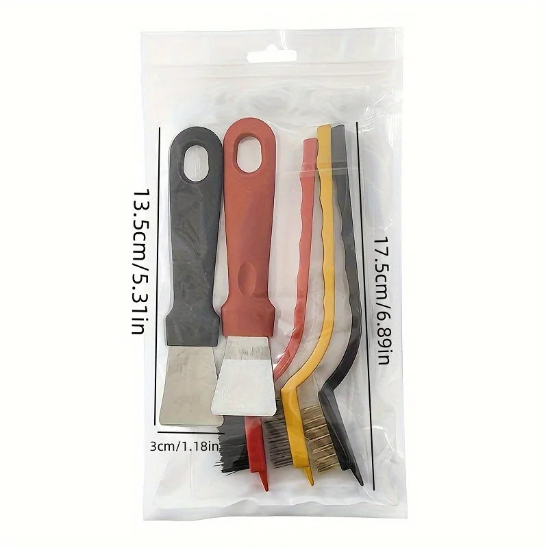 5-Piece Kitchen Cleaning Brush Set – Stove & Range Hood Kitchen Cleaning Set Nixie