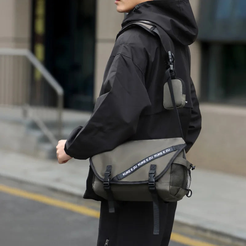 Men's Nylon Crossbody Messenger Bag – Trendy Commuter Bag Messenger Crossbody Bag Nixie