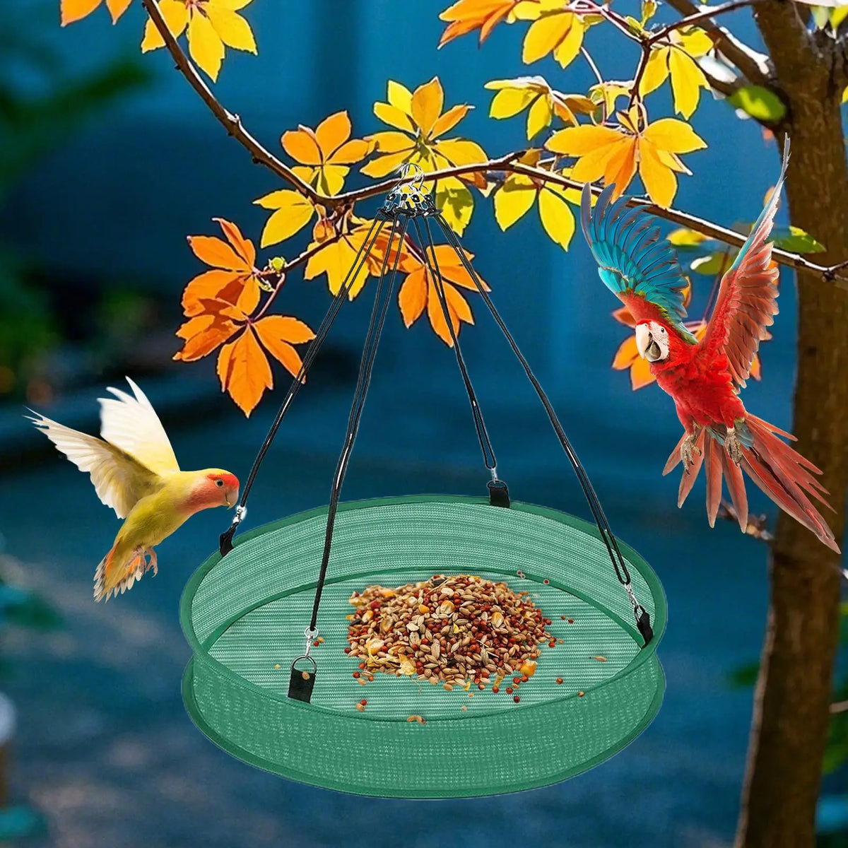 Heavy Duty Hanging Bird Seed Catcher Tray – Outdoor Feeder Net