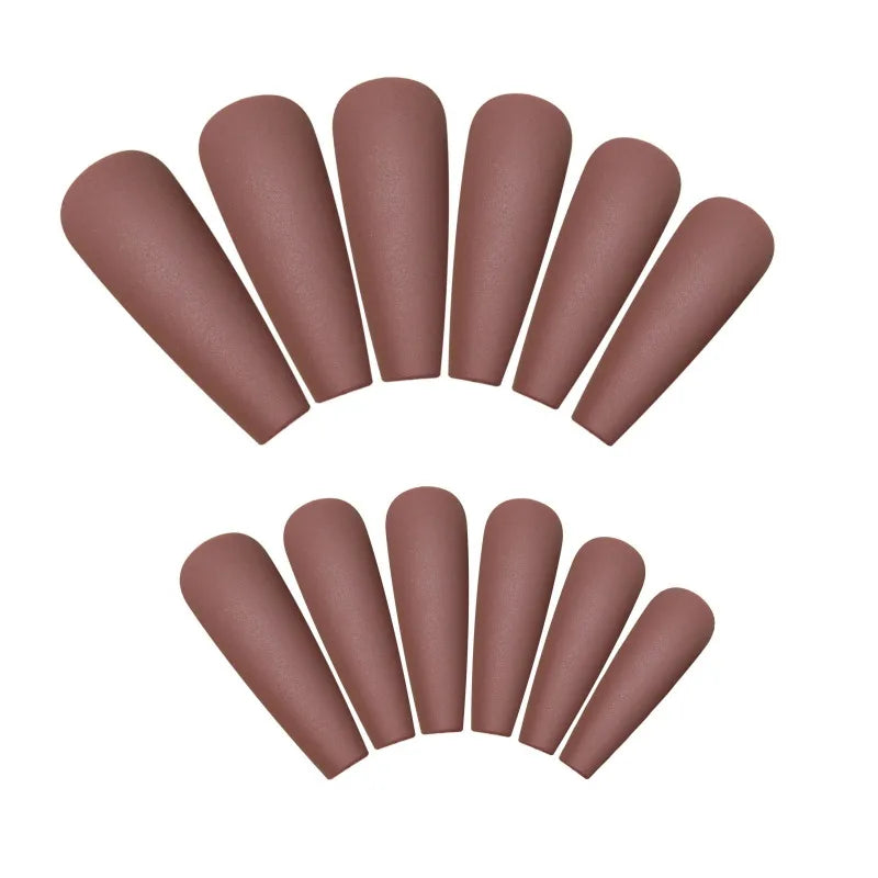 24PCS Gray Matte Ballet French Tip Press On Nails for Women Press On Nails Nixie