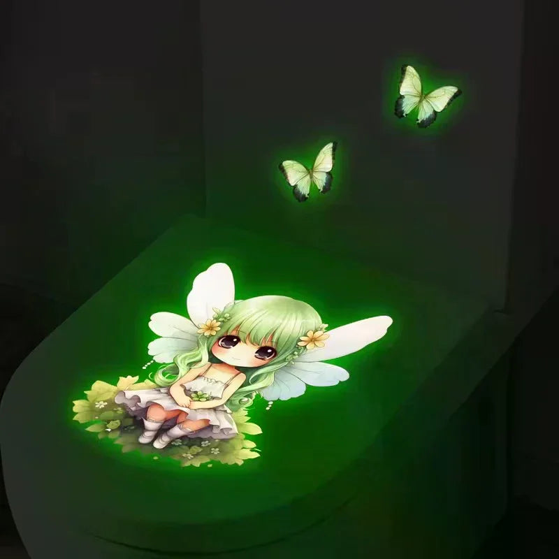 Glow-in-the-Dark Mandala Toilet Lid Sticker – Removable Decal