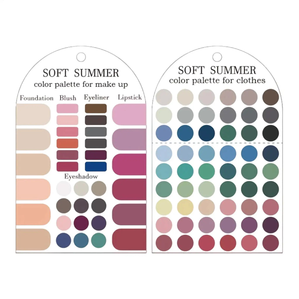 Soft Summer Seasonal Color Palette Cards – Makeup & Fashion Guide Color Palette Card Nixie Default Title