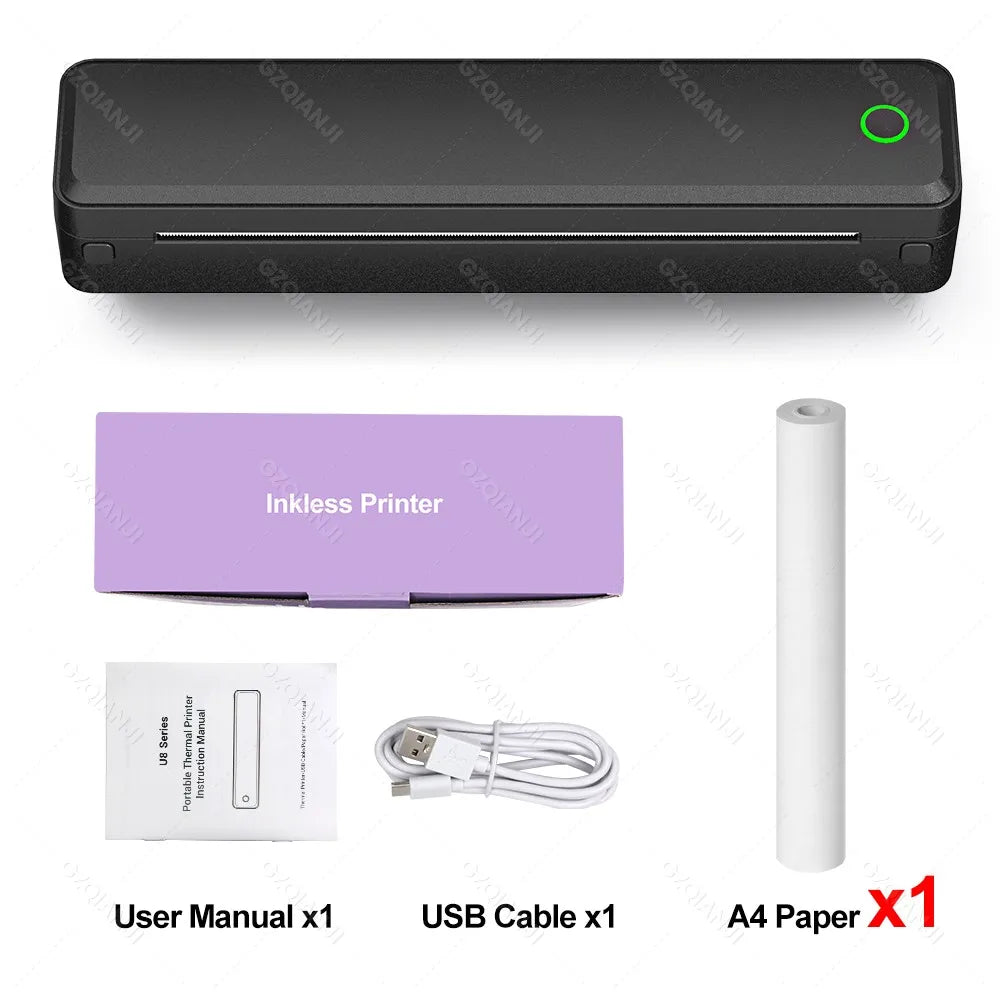 INSTOFC Portable Wireless Inkless Thermal Printer – A4 & Letter