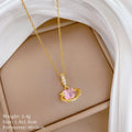 Women's Gold Heart Pendant Necklace – Stainless Steel Choker Pendant Necklace Nixie XL2606-824