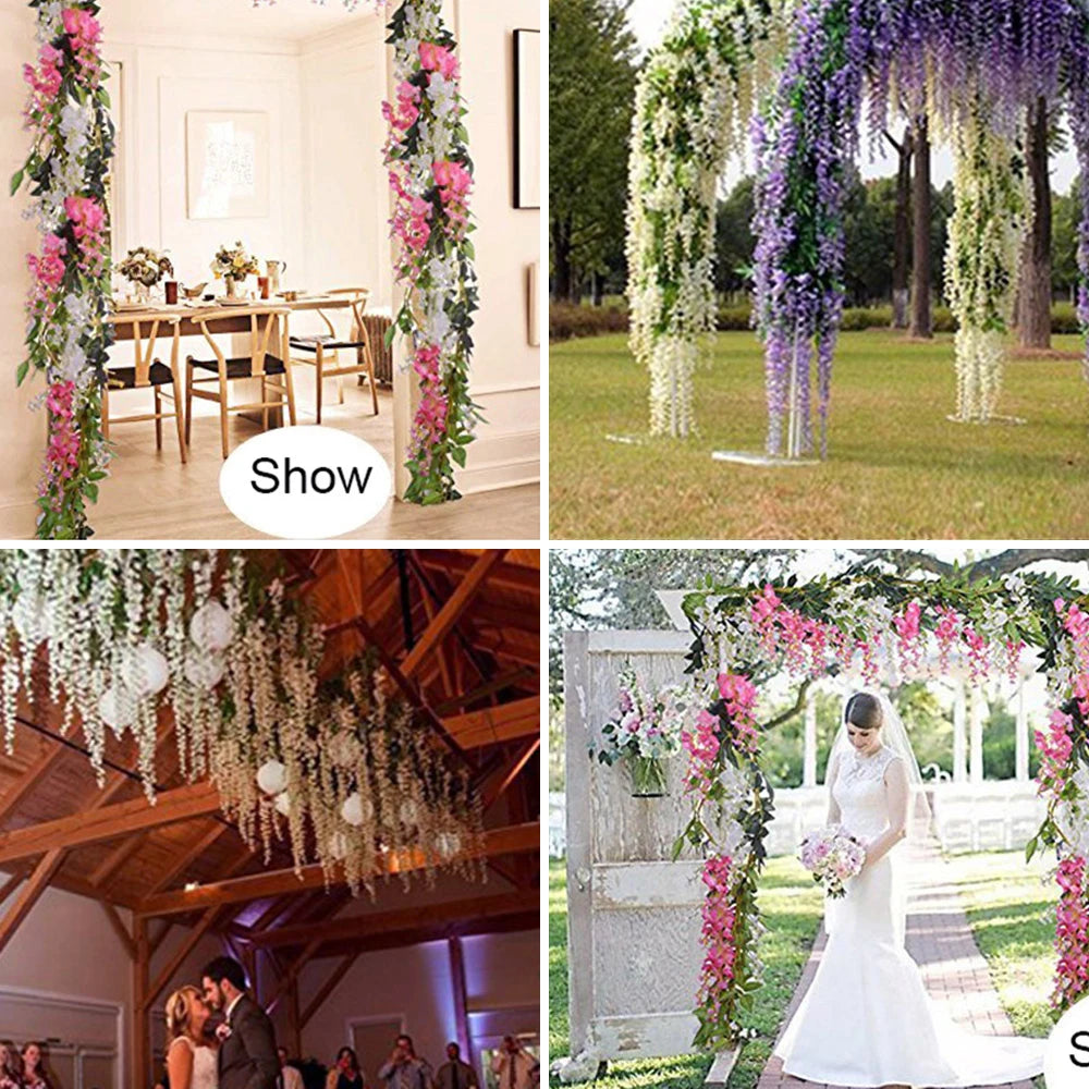 Artificial Wisteria Garland Vine – Silk Hanging Flower Decor Artificial Flower Garland Nixie