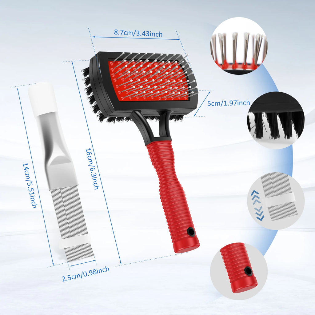 AC Condenser Fin Cleaning Brush Kit – 3-Piece Stainless Steel AC Fin Cleaning Kit Nixie Style B