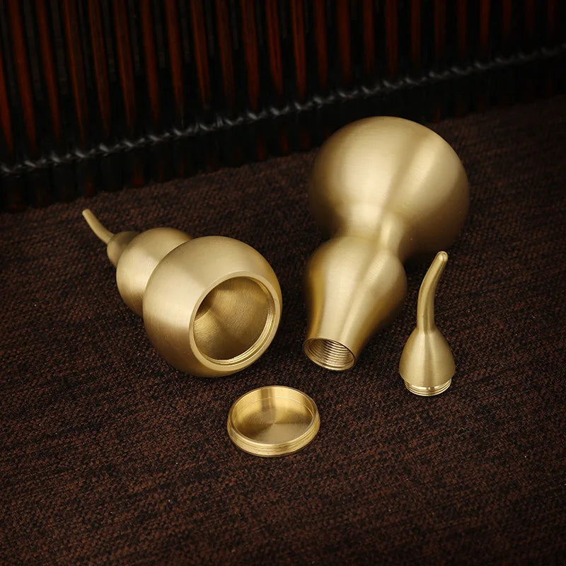 Hollow Brass Gourd Ornament – Feng Shui Copper Home Decor Brass Gourd Ornament Nixie