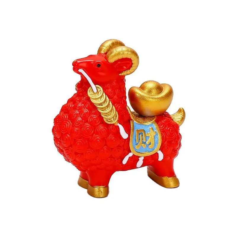 Feng Shui Golden Goat Statue – Chinese Zodiac Figurine Feng Shui Figurine Nixie
