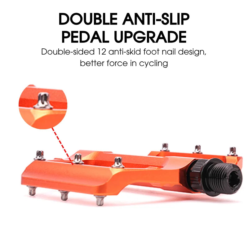 RIRO K30 3-Bearing CNC Aluminum Flat Bike Pedals MTB BMX Road Flat Bike Pedals Nixie