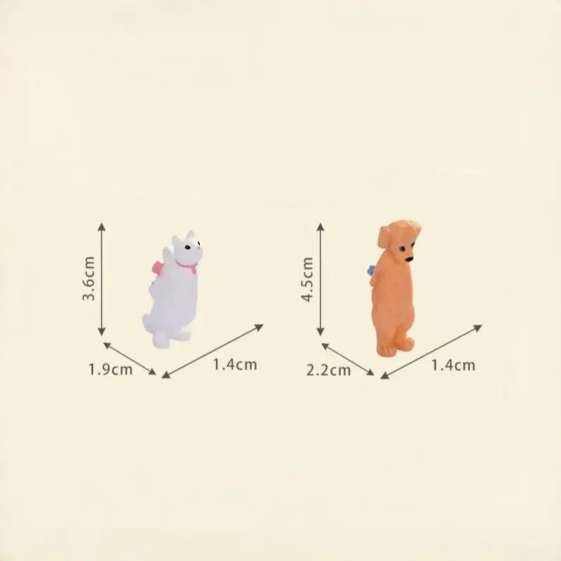 Mini Dog & Cat Couple Resin Figurines – DIY Decor Set