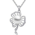 Pearl Flower Pendant Necklace – Ethnic Zinc Alloy Cycle Tracker Pendant Necklace Nixie Silver