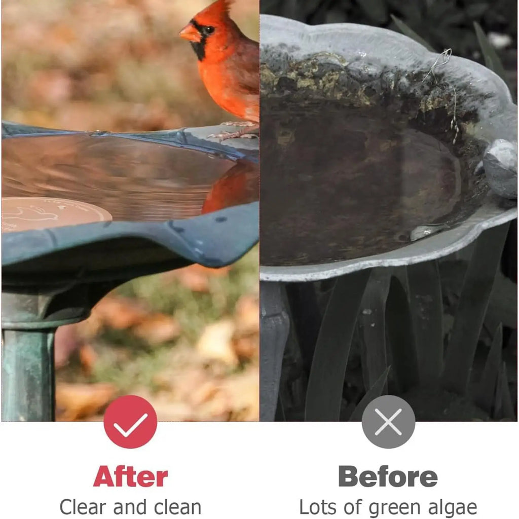 Copper Metal Bird Bath Disk | Triple-Point Support Garden Tray