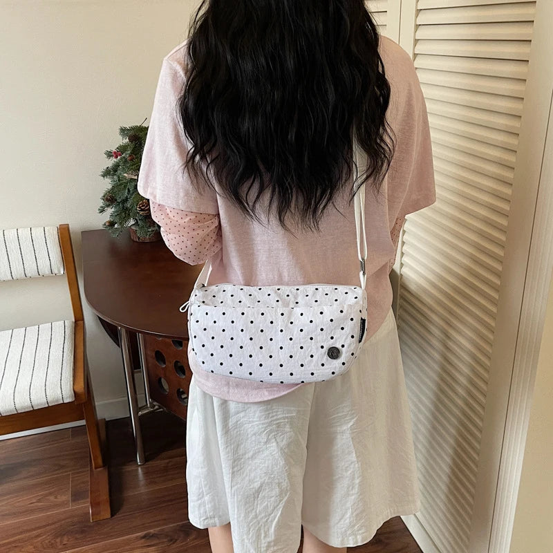 Korean Polka Dot Crossbody Bag – Large Capacity Women's Tote Crossbody Shoulder Bag Nixie