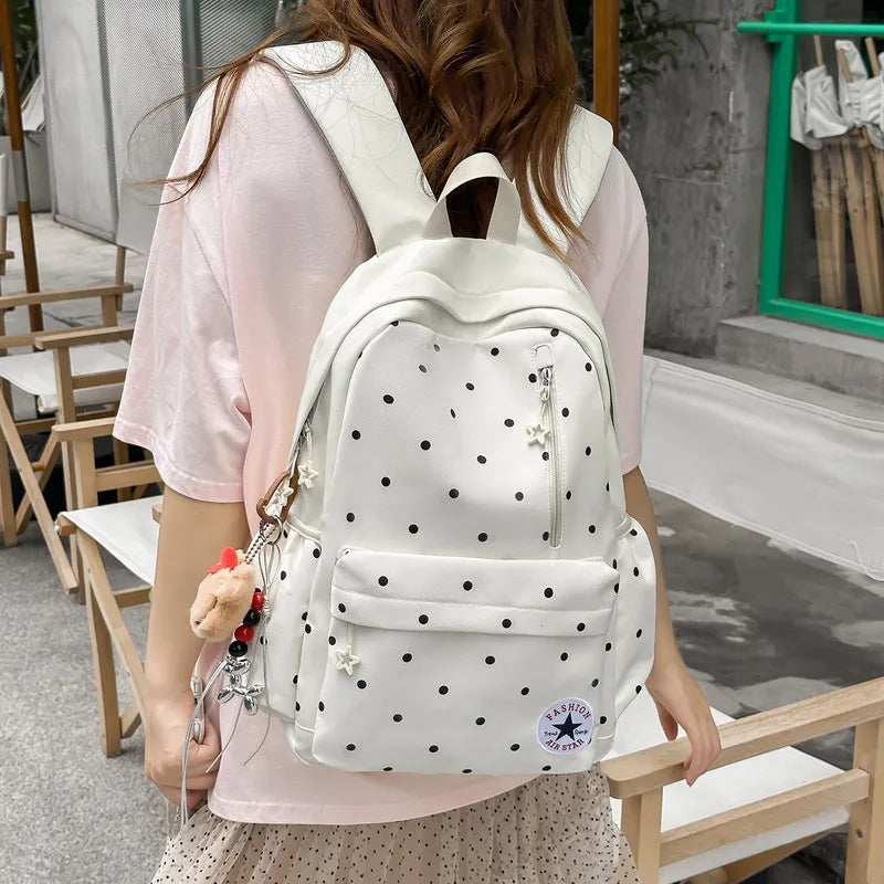 Japanese Polka Dot Backpack – Cute Girls School & Travel Bag Girls School Backpack Nixie