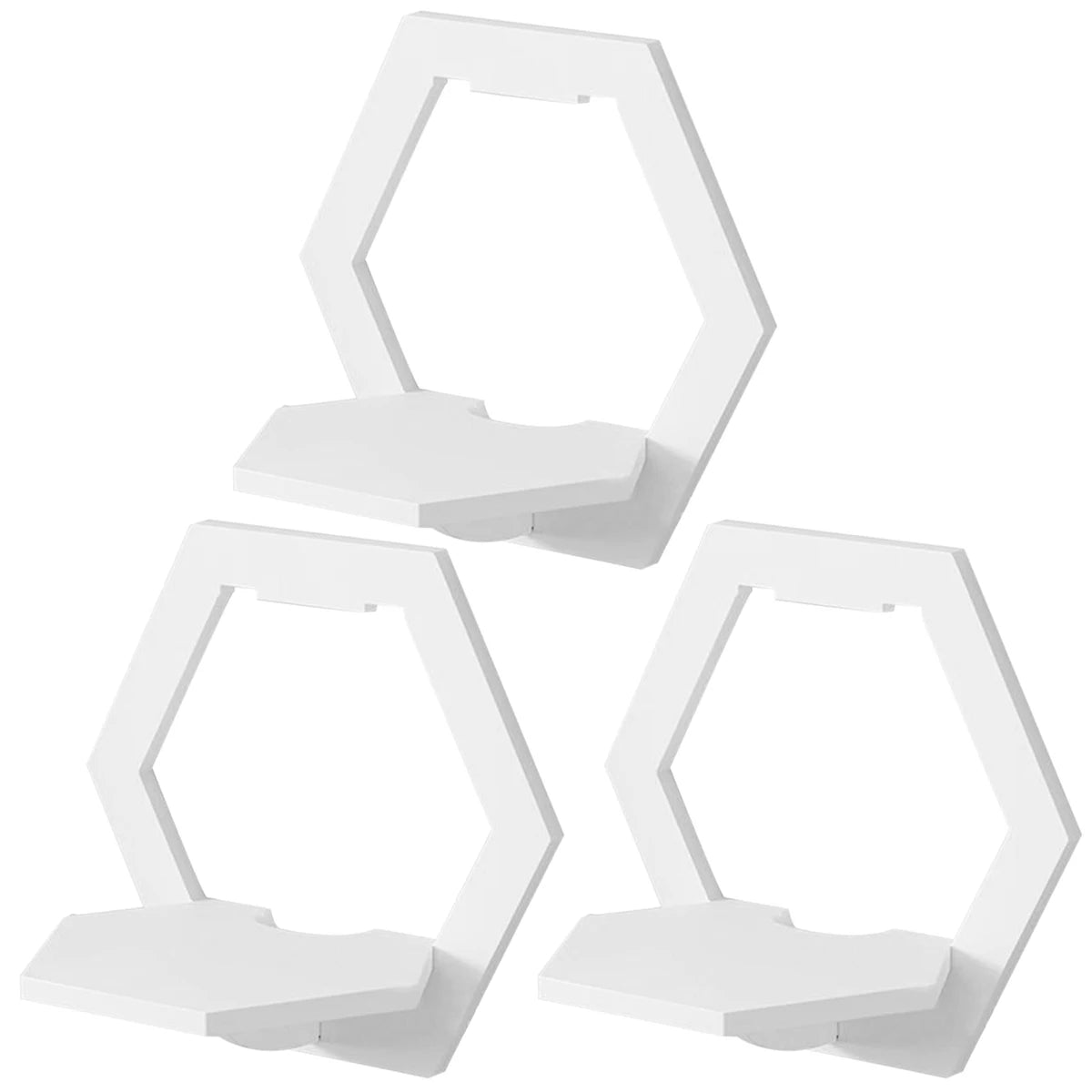 3-Pack Hexagon Wall Shelves Punch-Free Mounted Display Stand Wall Display Shelf Nixie 3Pcs Style 1