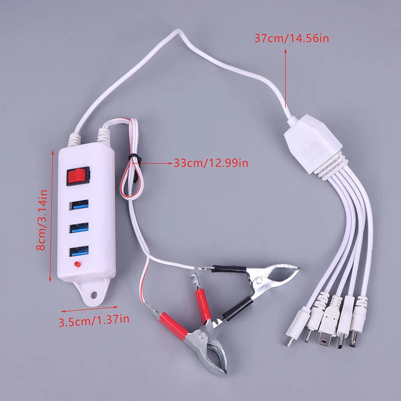 3-Port USB Clip Charger with Switch | Universal Phone Charger USB Clip Charger Nixie