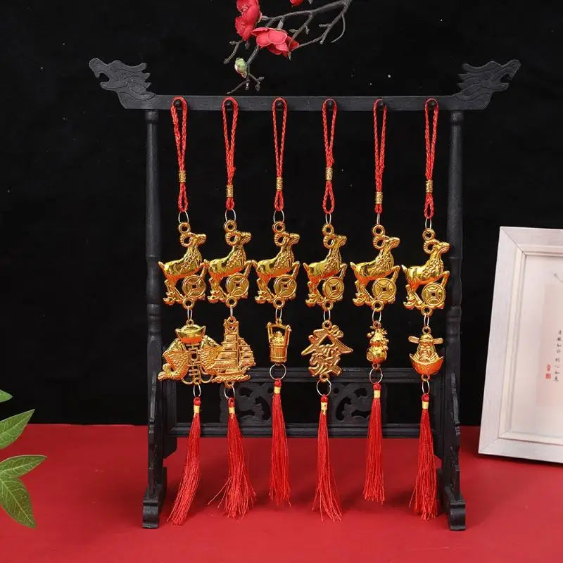 2027 Year of the Goat Chinese New Year Hanging Ornament Red Tassel Holiday Hanging Ornament Nixie