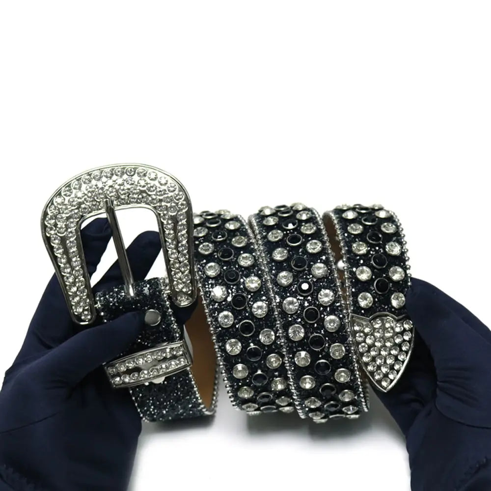 Women's Wide Rhinestone Belt – Luxury Faux Leather & Alloy Buckle Women's Fashion Belt Nixie