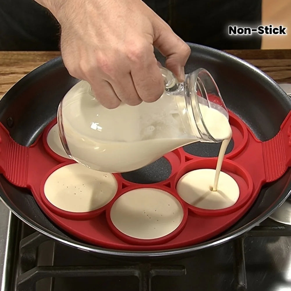 Silicone Non-Stick Pancake & Egg Maker – Red Mini Cooking Mold Silicone Cooking Mold Nixie
