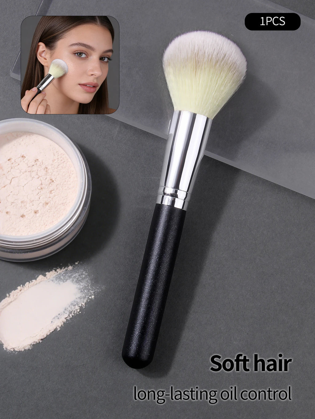 Three-Color Blush & Contour Brush – Wood Handle Makeup Tool Makeup Contour Brush Nixie
