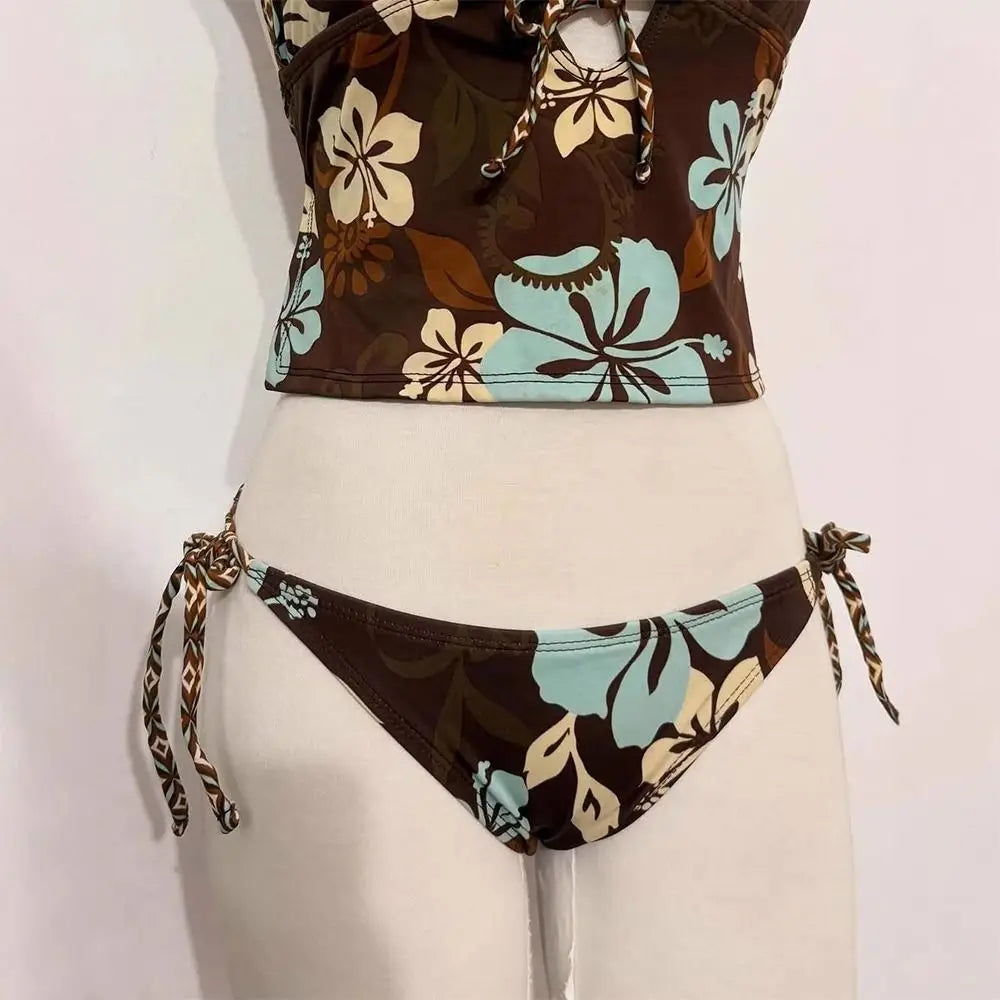 2-Piece Y2K Goth Punk Bikini Set – Women's Lace-Up Swimsuit Women's Bikini Set Nixie