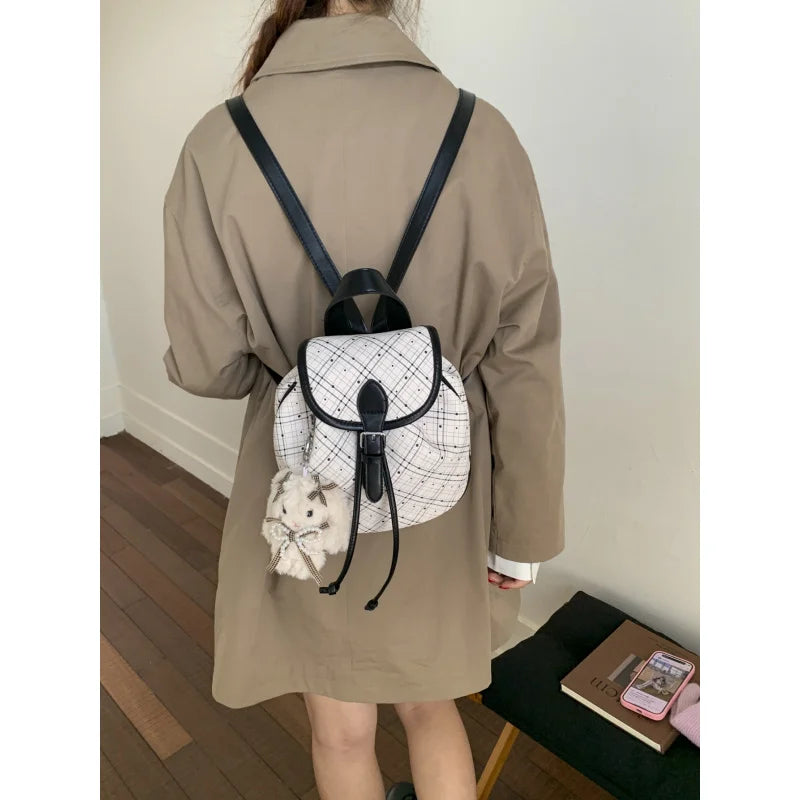 Women's Mini Plaid Backpack – Commuter, School & Travel Bag