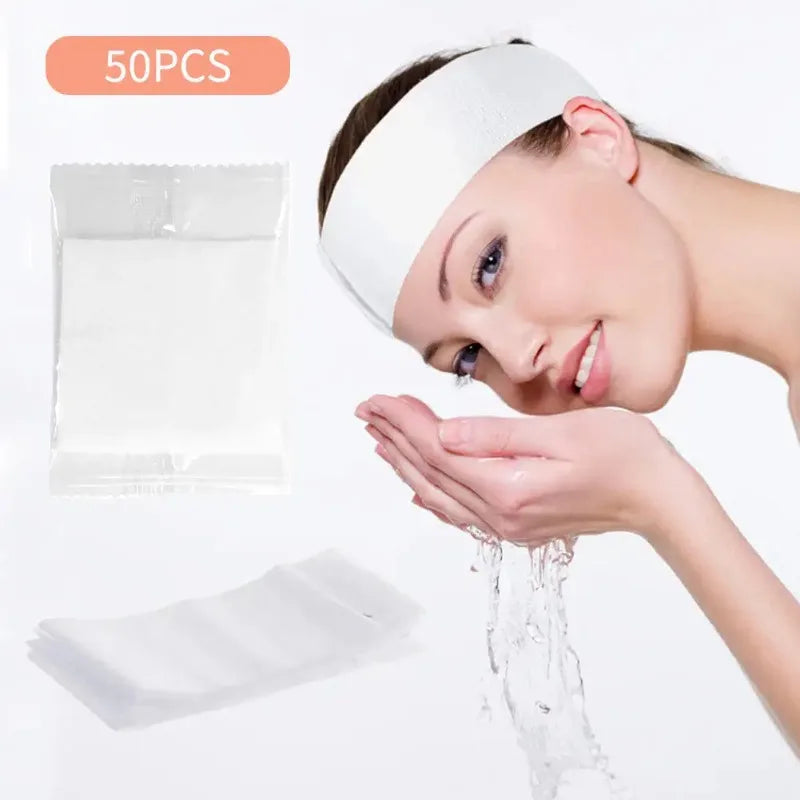 Disposable Spa Facial Headbands Soft Non-Woven Stretch 50 Pcs Disposable Spa Headband Nixie