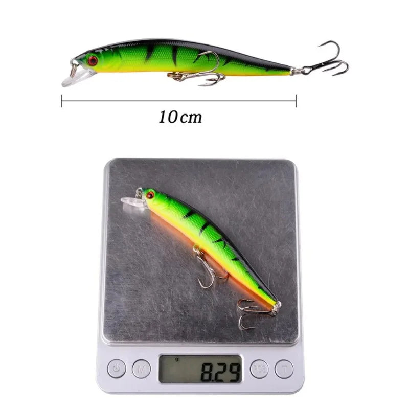 Floating Minnow Fishing Lure 3D Eyes Crankbait 10cm Hard Bait Fishing Lure Nixie