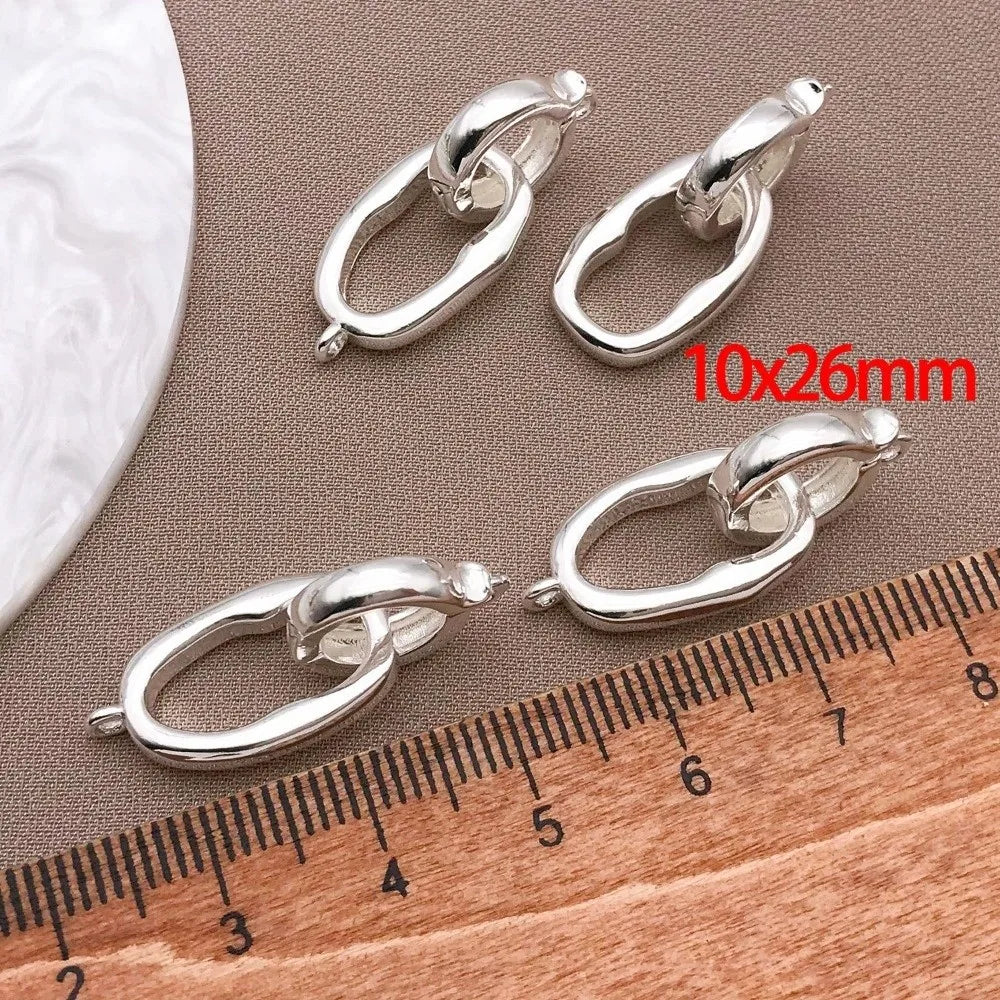 3pcs Gold & Silver Plated Copper Oval Jewelry Connector Clasps Jewelry Clasp Findings Nixie