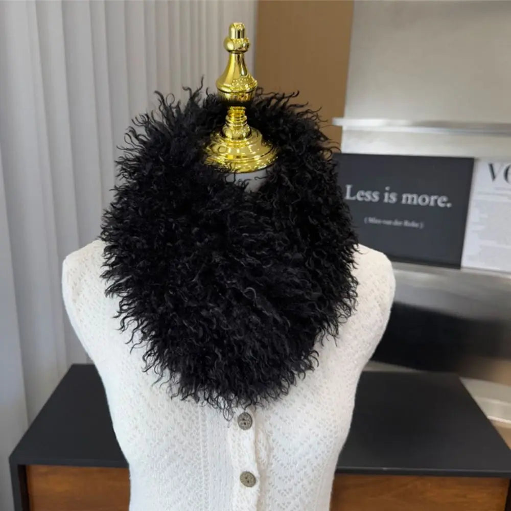 Women's Faux Fur Collar Scarf – Magnetic Snap Neck Warmer Faux Fur Collar Scarf Nixie