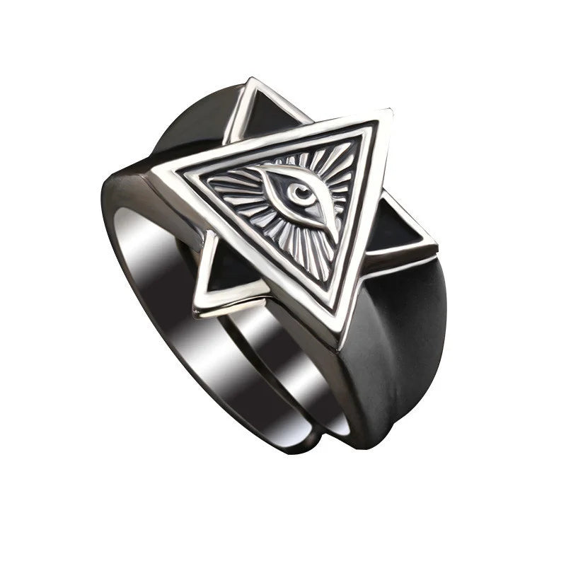 Triangle Opening Ring – Zinc Alloy Geometric Punk Tracker Ring Fashion Ring Nixie