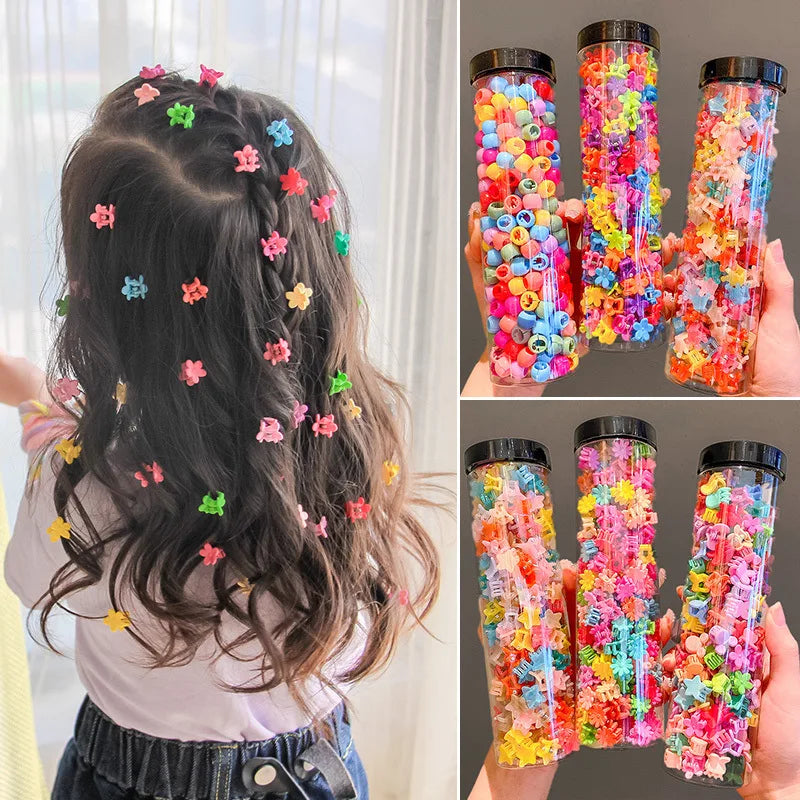 50pcs Kids Mini Hair Claw Clips – Flower Star Crown Set Kids Hair Clips Nixie