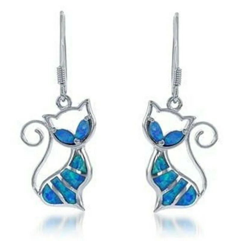 Simulated Opal Stud Earrings – Blue Fashion Jewelry for Women Stud Earrings Nixie Blue