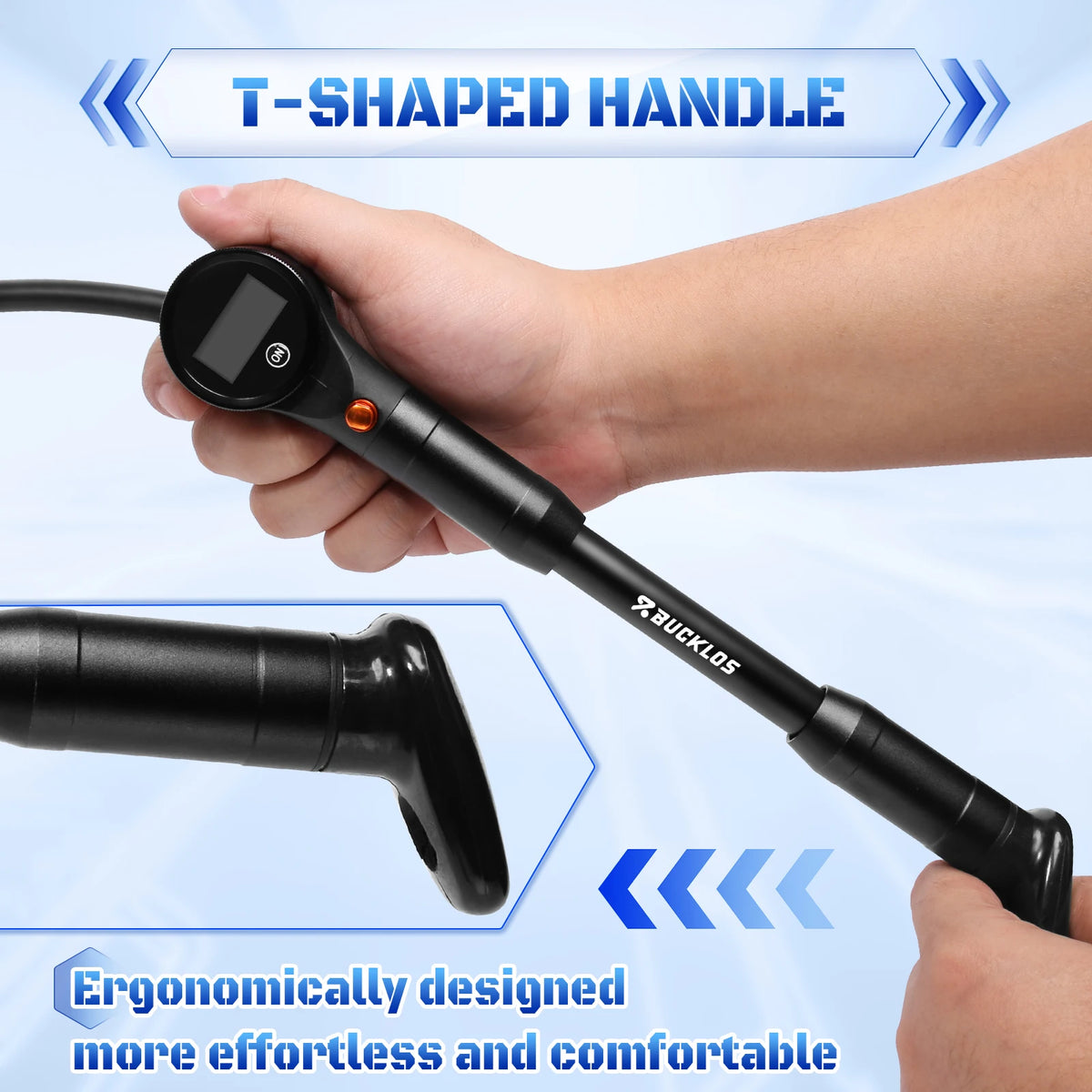 BUCKLOS 320PSI Portable Bike Pump – AV/FV MTB & Road Bicycle Hand Pump Nixie