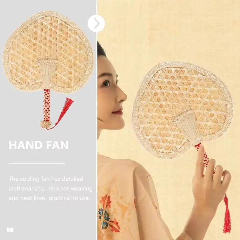 Hand-Woven Wheat Straw Fan – Natural Handheld Cooling Fan Handheld Straw Fan Nixie
